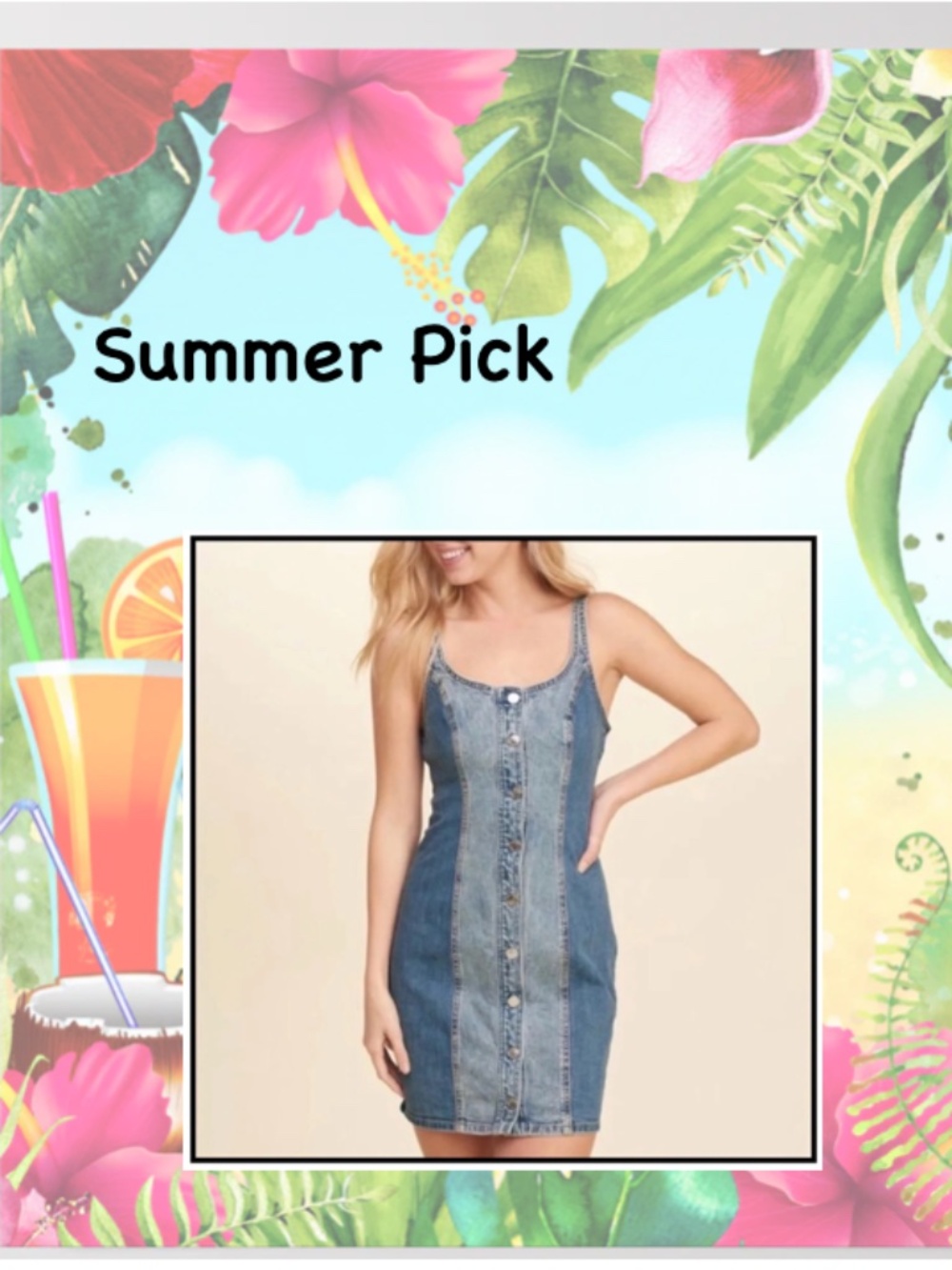 Hollister Two-Tone Denim Mini Dress/Size Medium